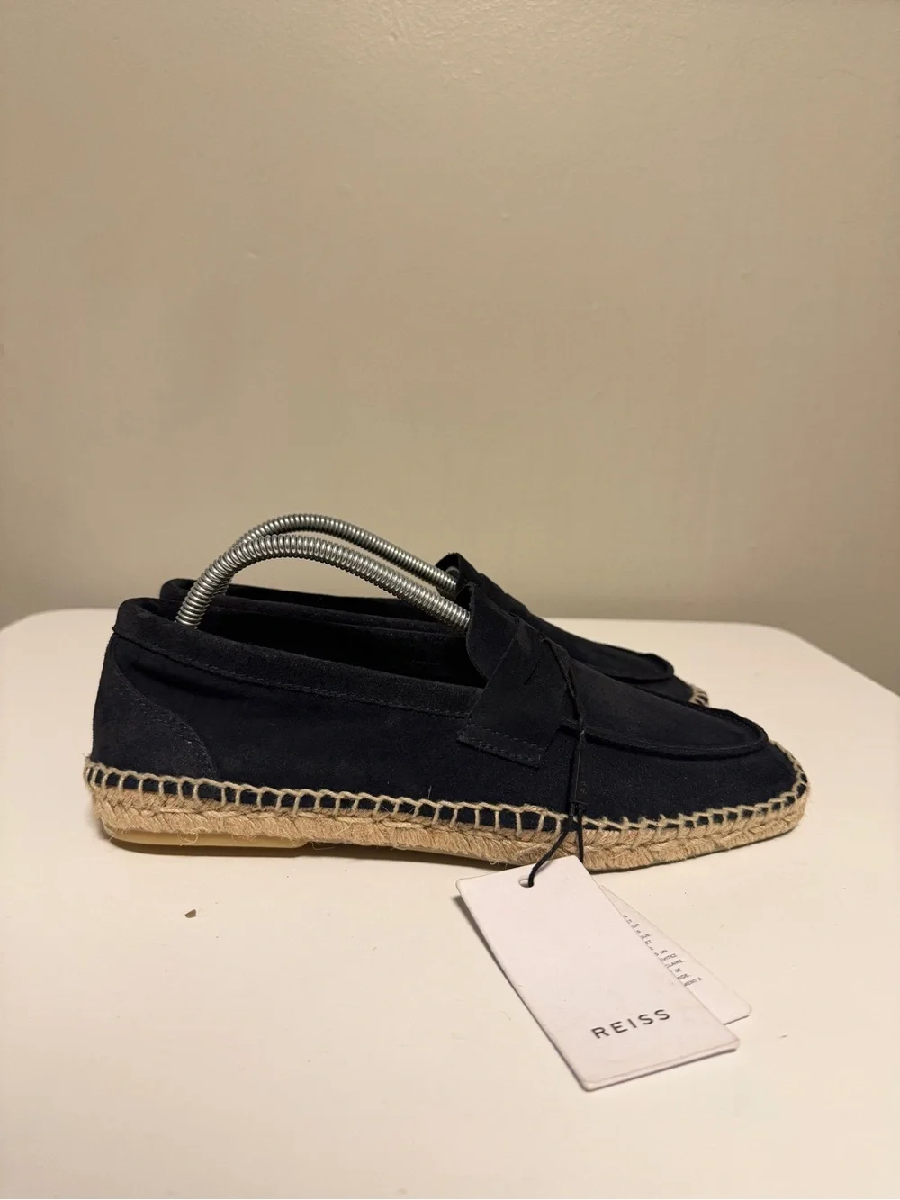 REISS Cannes Suede Penny-Strap Espadrilles in Navy Men’s US 8 EU 41 UK 7